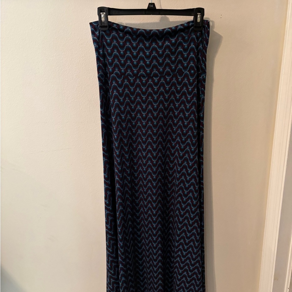 LuLaRoe Black and Blue Pencil Maxi Skirt Resort Wear